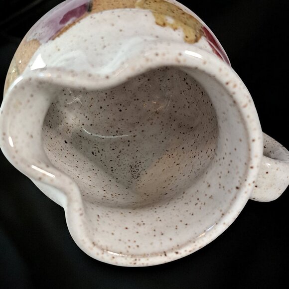 Beautiful Pottery creamer 4" tall marked on bottom MKS floral NICE - Picture 4 of 6